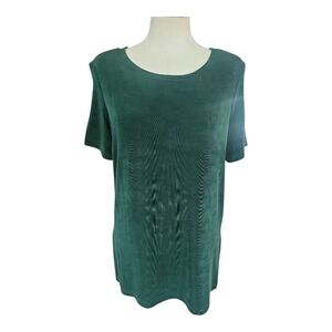 Vintage Softwear by Mark Singer Green Shoulder Pad Top Made in USA Size M